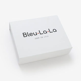 100% Organic Cotton Knit Blanket + Hat Set with Gift Box Bleu La La Color: Denim Blue