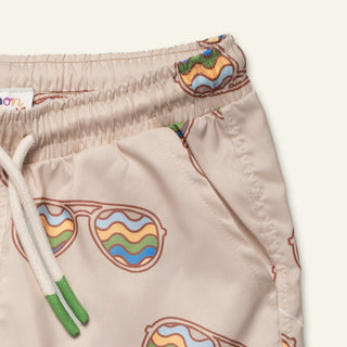 Groovy Glasses Swim Trunk Swimwear Mon Coeur Size: 01Y Color: Semolina/Multi