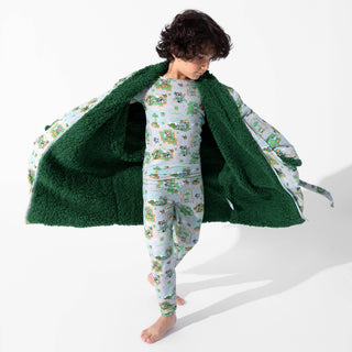 Bamboo Long Sleeve Pajama Set - Minecraft Overworld Dreams Bellabu Bear Size: 4T