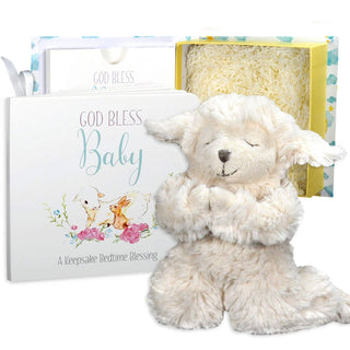 God Bless Baby Gift Set w/ Book, Praying Lamb and BookBearington Collection