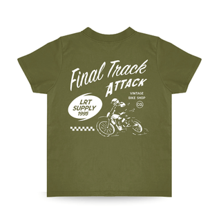 Final Track Attack Tee - Military GreenT-ShirtLITTLE RAD THINGSSize: 12/18M
