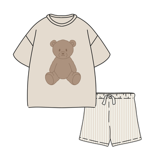 Child Short Set - Teddy Short Set forever french baby Size: 6-12 Months