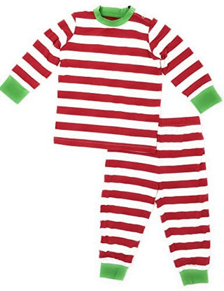 Bamboo Long Sleeve Pajama Set - Christmas Red and White Stripes Kozi & Co.