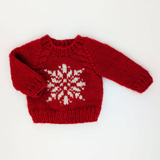 Red Snowflake Crew Neck Sweater Huggalugs Size: 0-6 months
