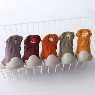 Organic Cotton Barefoot Sock Shoes – Play-Proof Comfort| Fruity Gripper Sock Shoes ozznekshoes Size: 6 - 12 Months Color: Rust