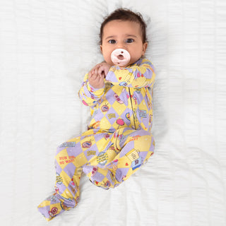 Bamboo Convertible Footie Romper - Clueless As If! Bellabu Bear Size: 0-3 Months