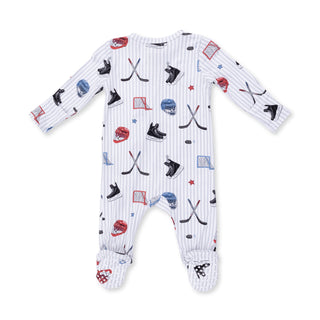 Hockey Stripe - 2 Way Zipper Footie