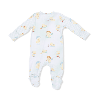 Vintage Spring Ducklings Green - 2 Way Zipper Footie 651 Angel Dear Size: NB