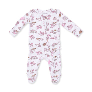 Football Cheer Nursery - 2 Way Ruffle Back Zipper Footie