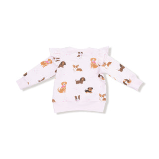 Ruffle Sweatshirt + Legging Set, Best Friend Dogs - Pink 676 Angel Dear Size: 6-12M