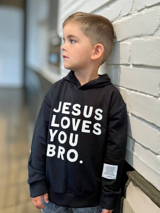 Jesus Loves You Bro Kid's Hoodie BRVE by Fletch Size: 18-24 months