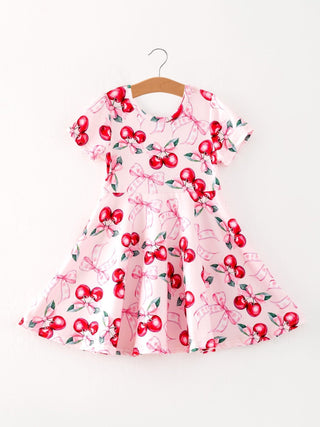 Bow Cherry Cute Girls DressDressRylee Faith DesignsSize: 2