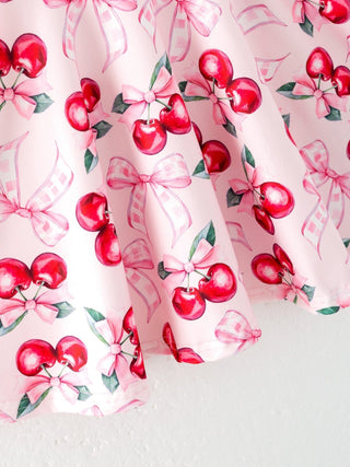 Bow Cherry Cute Girls DressDressRylee Faith DesignsSize: 2