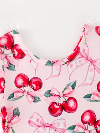 Bow Cherry Cute Girls DressDressRylee Faith DesignsSize: 2