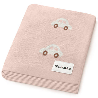 100% Cotton Luxury Knit Car Swaddle Blanket Bleu La La Color: Cars - Pink