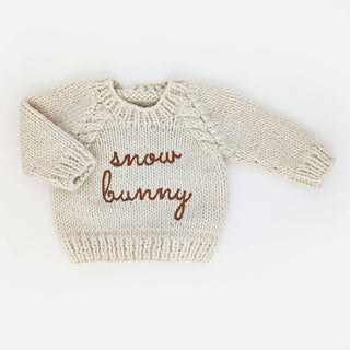 Snow Bunny Pecan Crew Neck Sweater Huggalugs Size: 0-6 months