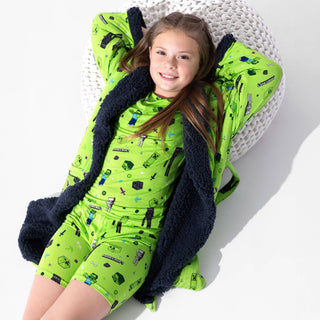 Bamboo Short Sleeve Pajama Set with Shorts - Minecraft Mob Squad Baby & Toddler Sleepwear Bellabu Bear Size: 4T