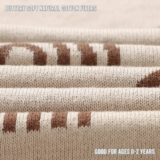 100% Cotton Knit Swaddle Baby Blanket Baby Blanket Bleu La La Color: Sheep - Khaki