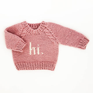 Hi. Rosy Crew Neck Sweater for Baby Huggalugs Size: 0-6 months