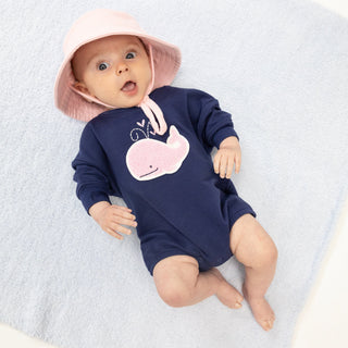 French Terry Sweatshirt Bubble with Chenille Patch - Bubbly Whale Pink744Angel DearSize: 0-3M