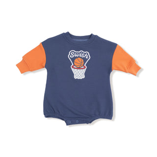 Sweatshirt Bubble with Basketball Patch - Orange 744AB Angel Dear Size: 0-3M