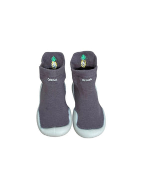 Organic Cotton Barefoot Sock Shoes – Play-Proof Comfort| Fruity Gripper Sock Shoes ozznekshoes Size: 6 - 12 Months Color: charcoal-grey
