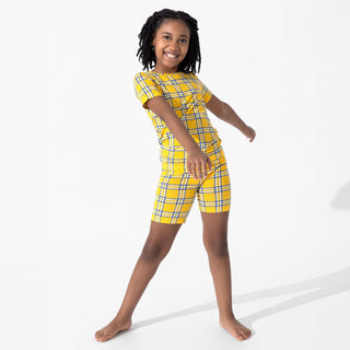 Bamboo Pajama Set with Shorts - Clueless Total Betty Plaid Bellabu Bear Size: 3T