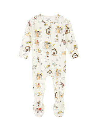 Away in a Manger PJ Footed Onesie Cotton