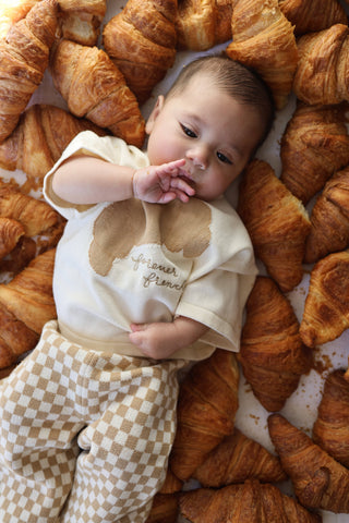 Knit Pant Set | Croissants Knit Set forever french baby Size: 3 Months