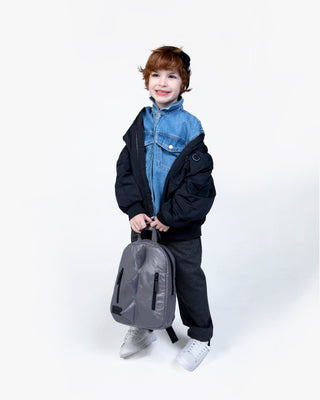 Dino Backpack Kids Backpacks 7AMEnfant Color: Graphite Size: MINI