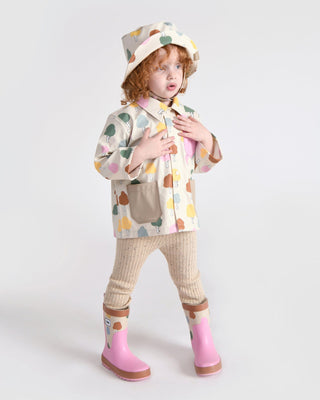 Rain Worker Jacket jacket 7AM Enfant Color: Rainy Houses Teal Size: 18-24M