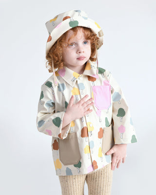 Rain Worker Jacket jacket 7AM Enfant Color: Rainy Houses Teal Size: 18-24M