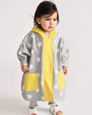 Rain Poncho coat 7AM Enfant Color: Rainy Houses Teal Size: 12-18M