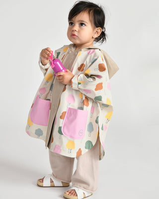 Rain Poncho coat 7AM Enfant Color: Rainy Houses Teal Size: 12-18M