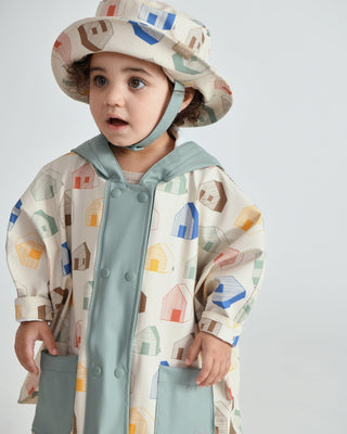 Rain Bucket Hat Baby & Toddler Hats 7AM Enfant Color: Rainy Trees Beige Size: 1-2T