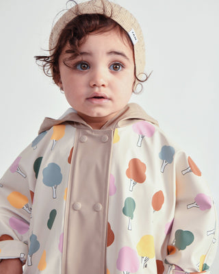 Rain Poncho coat 7AM Enfant Color: Rainy Houses Teal Size: 12-18M