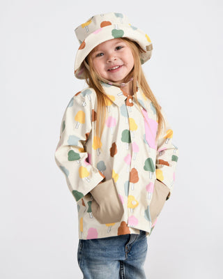 Rain Worker Jacket jacket 7AM Enfant Color: Rainy Houses Teal Size: 18-24M