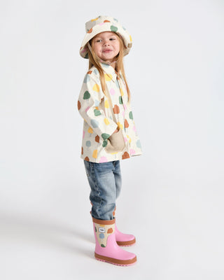 Rain Worker Jacket jacket 7AM Enfant Color: Rainy Houses Teal Size: 18-24M