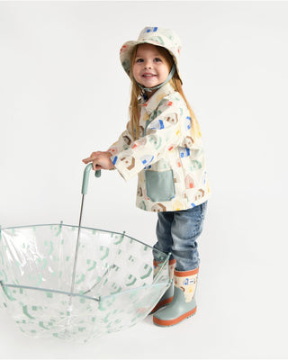 Rain Worker Jacket jacket 7AM Enfant Color: Rainy Houses Teal Size: 18-24M