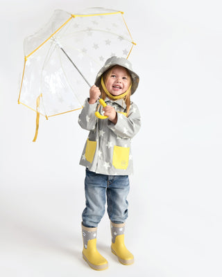 Rain Worker Jacket jacket 7AM Enfant Color: Rainy Houses Teal Size: 18-24M