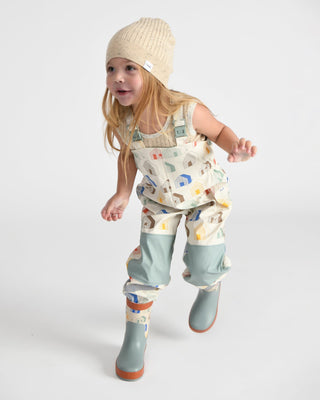 Rain Suspender Pants pants 7AM Enfant Color: Rainy Stars Yellow Size: 18-24M