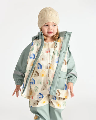 Rain Suspender Pants pants 7AM Enfant Color: Rainy Stars Yellow Size: 18-24M