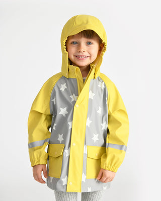 Rain Jacket jacket 7AM Enfant Color: Rainy Stars Yellow Size: 18-24M