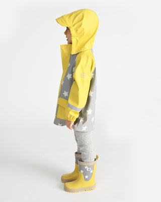 Rain Jacket jacket 7AM Enfant Color: Rainy Stars Yellow Size: 18-24M