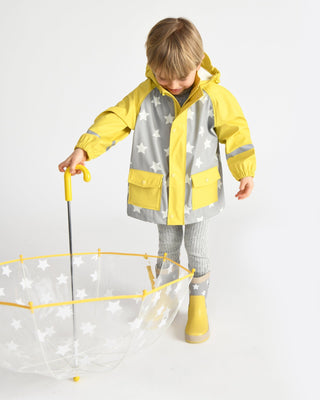 Rain Jacket jacket 7AM Enfant Color: Rainy Stars Yellow Size: 18-24M