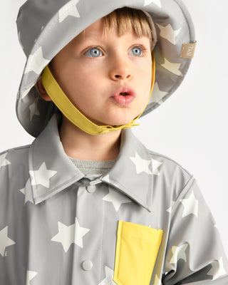 Rain Worker Jacket jacket 7AM Enfant Color: Rainy Houses Teal Size: 18-24M