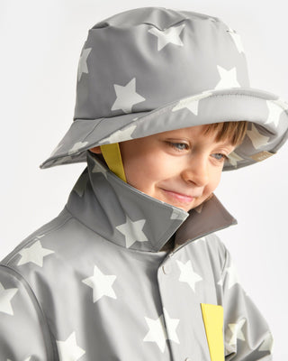 Rain Worker Jacket jacket 7AM Enfant Color: Rainy Houses Teal Size: 18-24M