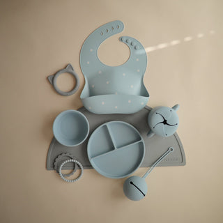 Silicone Suction Bowlsilicone tablewareMushieColor: Cambridge Blue