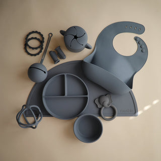 Silicone Suction Bowlsilicone tablewareMushieColor: Cambridge Blue