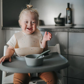 Silicone Feeding Spoons 2-Packsilicone tablewareMushieColor: Cambridge Blue/Shifting Sand